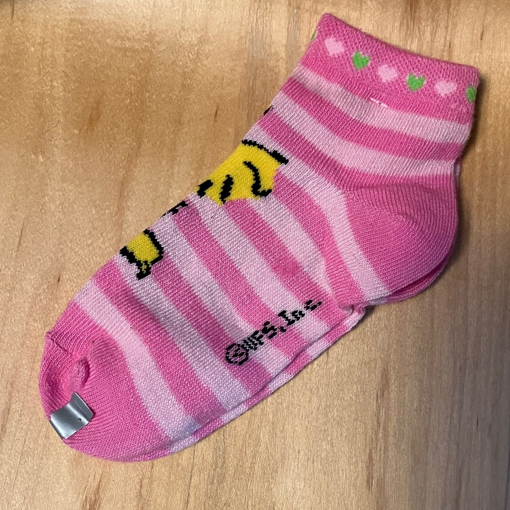 Peanuts Pink Striped Socks with Woodstock Fits sizes 6-8.5 - Picture 3 of 5